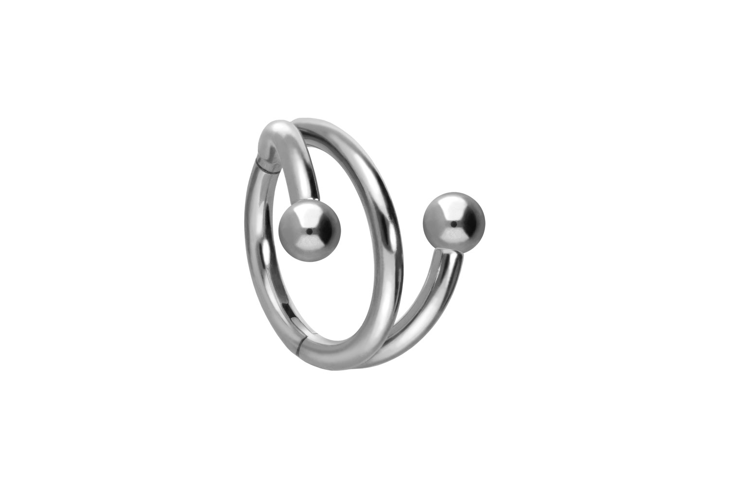 Titan Segmentring Clicker Piercing mit Innengewinde 3 RINGE + 2 KUGELN